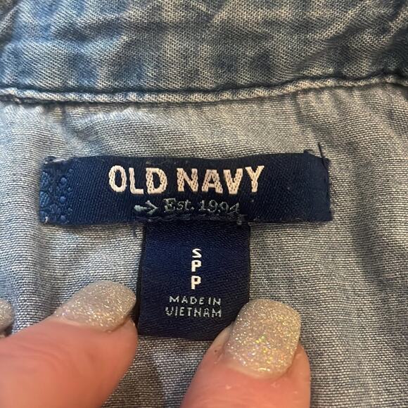 Old Navy denim chambray popover tunic top Small - Picture 3 of 6